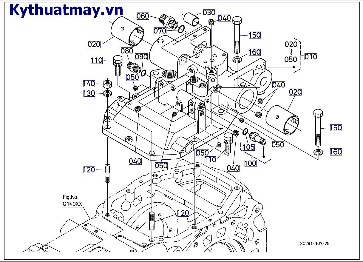 Hộp xilanh thủy lực ( cũ) 50001 đến 84880